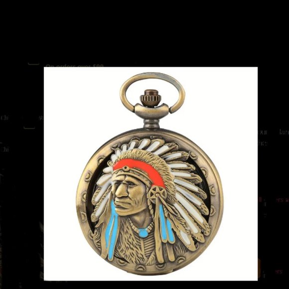 Accessories Nib Beautiful Indian Chief Pocket Watch Poshmark